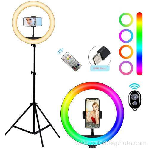 Dimmable selfie small ring fill light with trpod